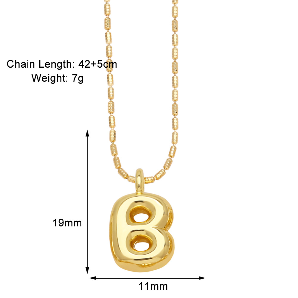 Copper Gold Plated Simple Style Letter Pendant Necklace display picture 4