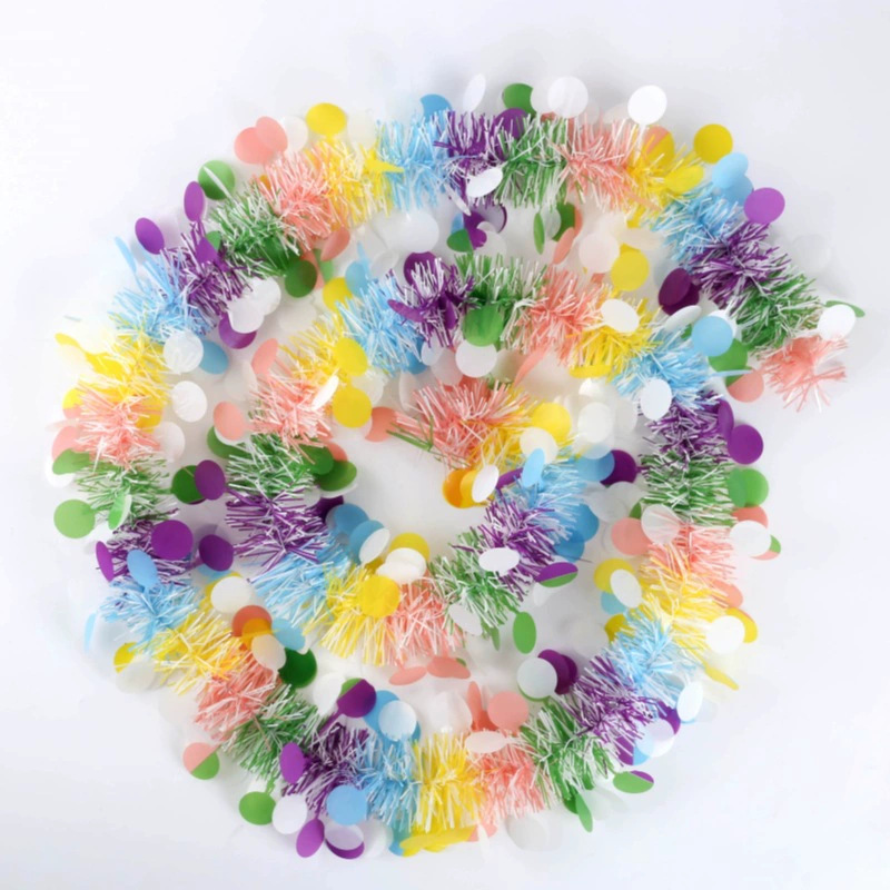 Cross-border New Easter Egg Amazon Scene Layout Flower Color Round Wool Strip Party Decoration Color Strip