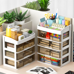 Drawer-style desk storage box office desk organization stationery magic cosmetic storage rack cabinet box