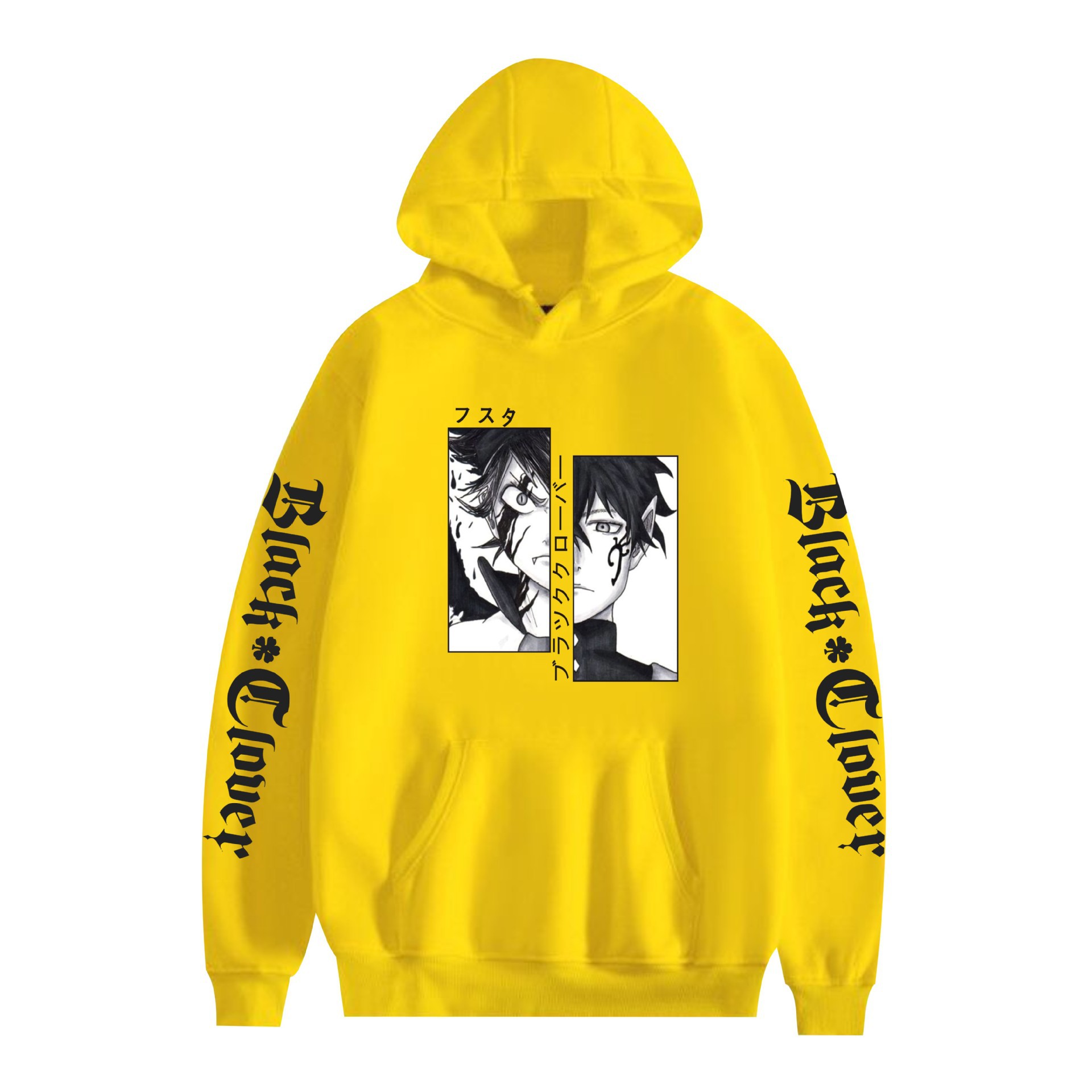 Comercio exterior black clover negro trébol de cuatro hojas periférico con capucha de terciopelo sudadera con estampado transfronterizo hoodie