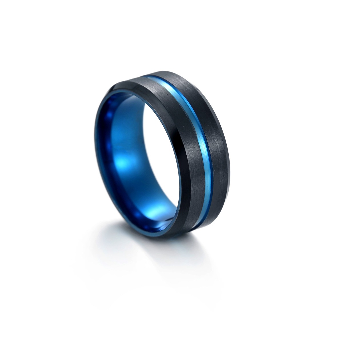 Simple Stainless Steel Two-color Rings display picture 5