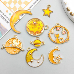 1つの新しい滴油合金黄色シミュレーション月星ペンダントdiy自作アクセサリー部品