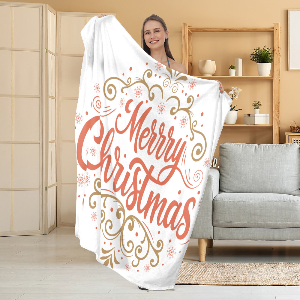Manta de Franela Festiva con Estampado Navideño, Manta para Siesta, Manta para Aire Acondicionado, Manta Gruesa para Sofá, Manta para Dormitorio