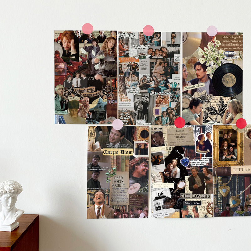 10 new classic movie collage cards niche high sense indoor bedroom wall decoration diy wall stickers