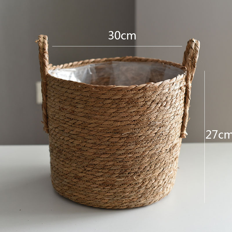 Cesta Decorativa de Hierba Tejida