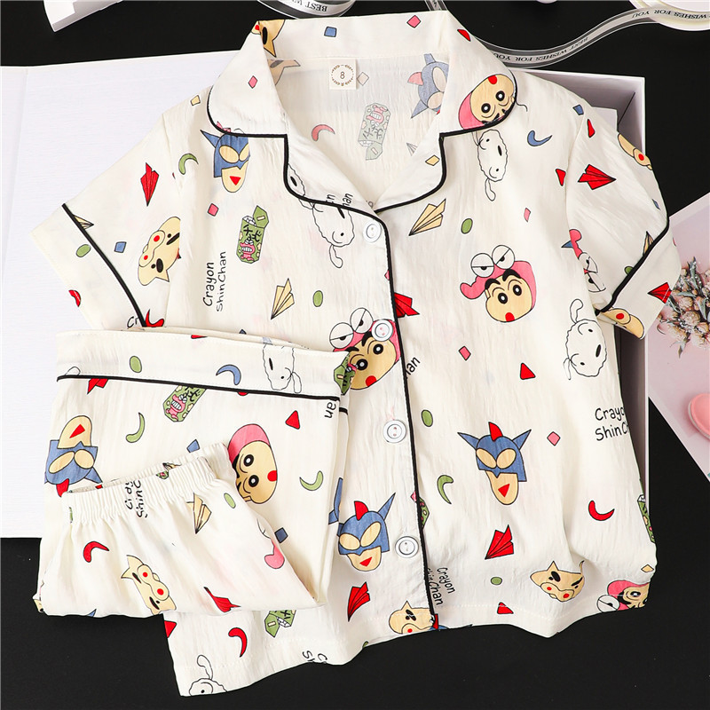 Comercio exterior niñas pijamas de verano nubes algodón mangas cortas delgadas para niños niñas de verano ropa de hogar mayorista