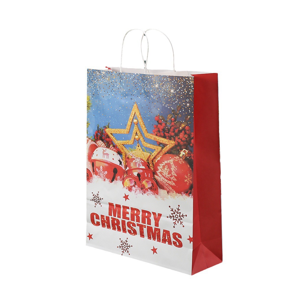Bolsas de regalo impresas en color bolsas de fiesta de Navidad bolsas de embalaje kraft bolsas de compras al por mayor dulces bolsas de regalo
