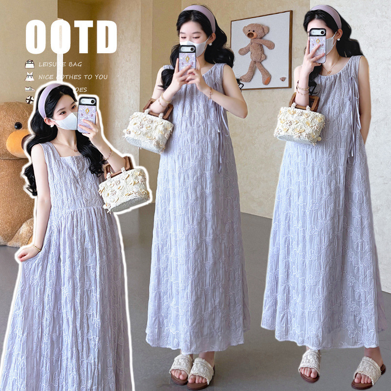 Maternity Wear 2026 Summer New Style Fresh and Youthful Look Age-Reducing Trendy Mom Style Reversible Sleeveless Tank Dress Maternity Wear 2026 Summer New Style Fresh and Youthful Look Age-Reducing Trendy Mom Style Reversible Sleeveless Tank Dress