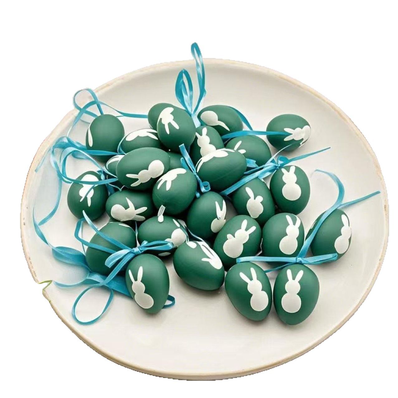 Huevos pintados de plástico mate de Pascua 4cm fiesta en el hogar colgantes de decoración festiva huevo