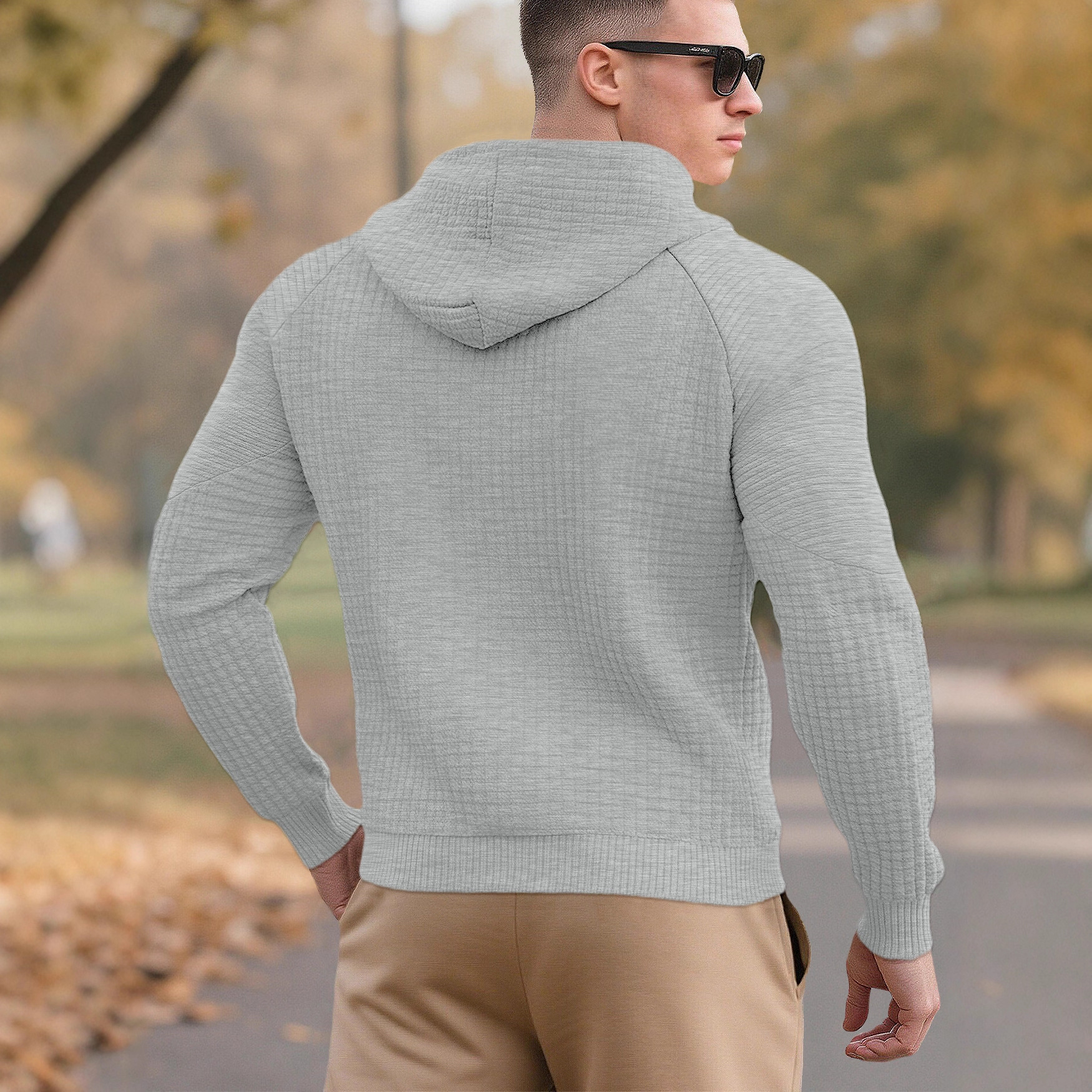 Transfronterizo Amazon comercio exterior nuevo tamaño europeo hombre chaqueta Jacquard casuales chaqueta de bolsillo grande