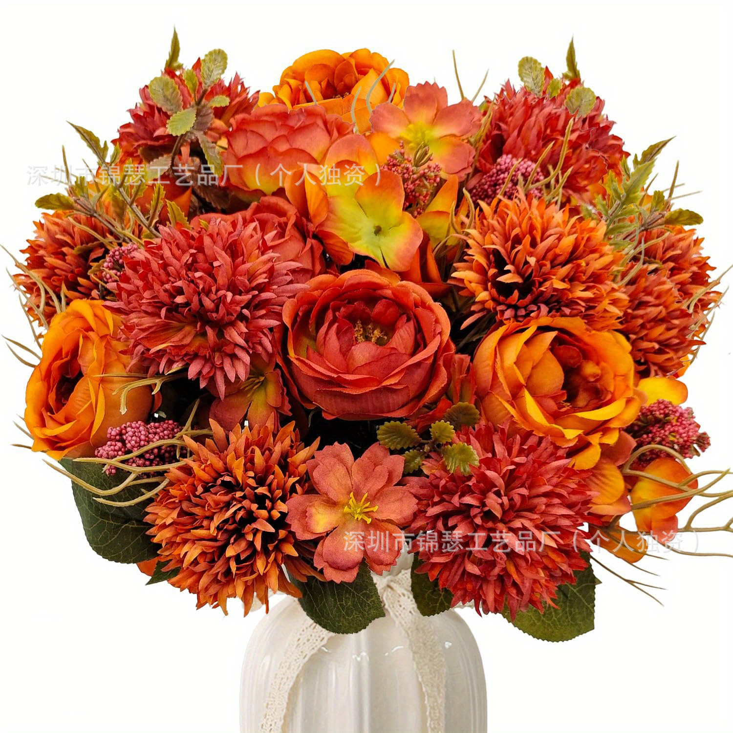 Cross-border artificial flower rose bouquet autumn Halloween home decoration bouquet wedding wedding decoration 5