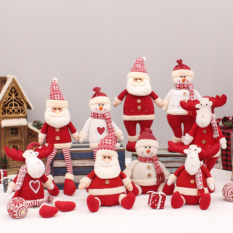 クリスマス装飾品18インチ立ち姿サンタクロース雪だるま人形鹿人形デパートのショーウインドー|undefined