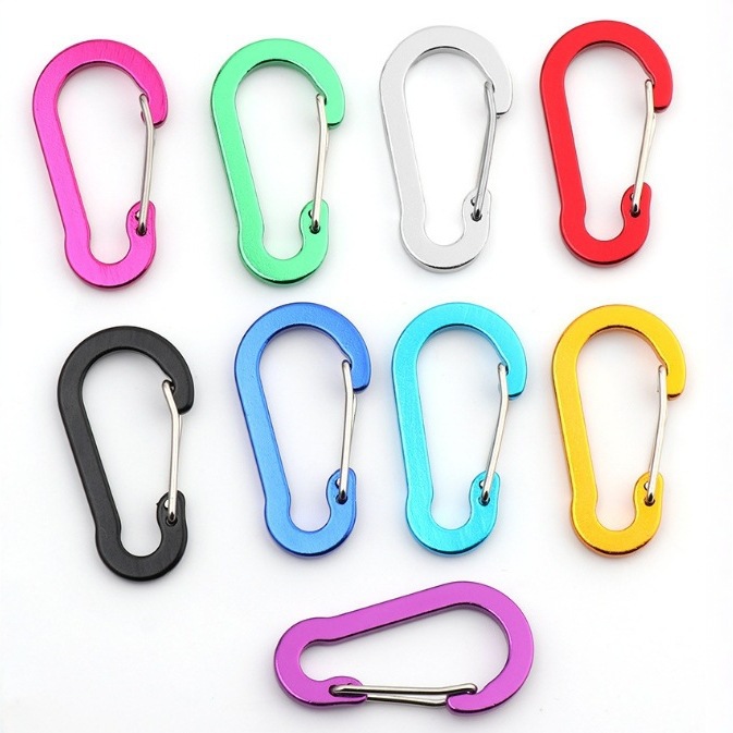 Factory Direct Supply 50mm Aluminum Carabiner Climbing Buckle Steel Wire Buckle Outdoor Climbing Buckle Small Mini Quickdraw Buckle