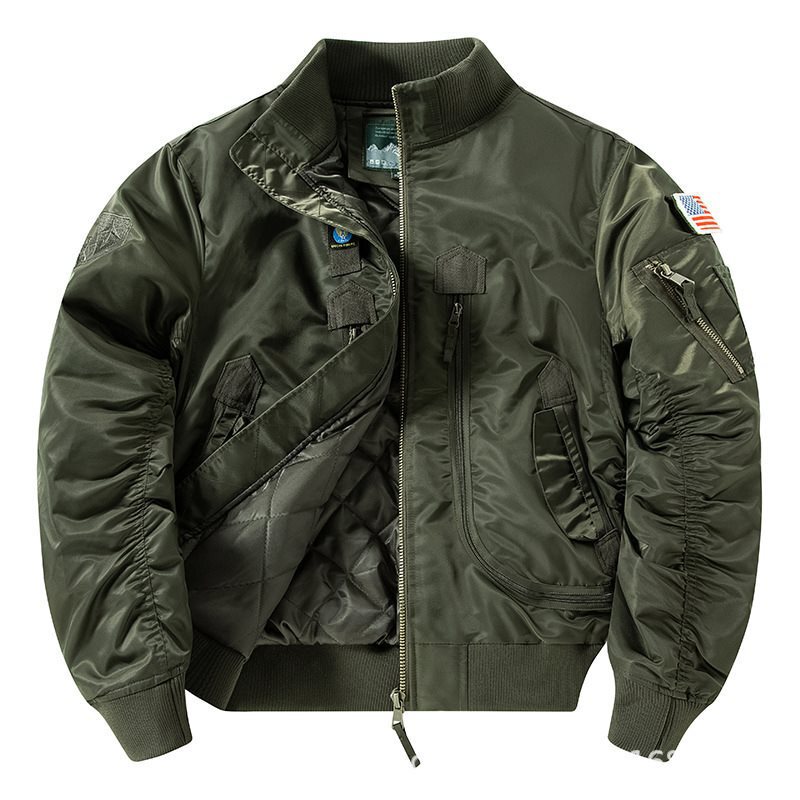 726Gear Military Fans Autumn and Winter New Air Force Flight Thickeneded Jacket Men's Stick Short Jersey Tactical Stand-Up Collar Jacket 726Gear Military Fans Autumn and Winter New Air Force Flight Thickeneded Jacket Men's Stick Short Jersey Tactical Stand-Up Collar Jacket