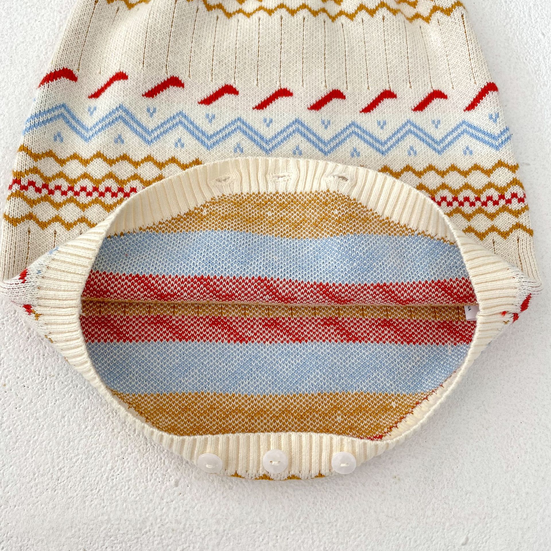 2024 őszi új unisex jacquard kötött szett fiúknak, lányoknak, babáknak, hosszú ujjú kardigán és khaki színben külön-külön_voghion.com