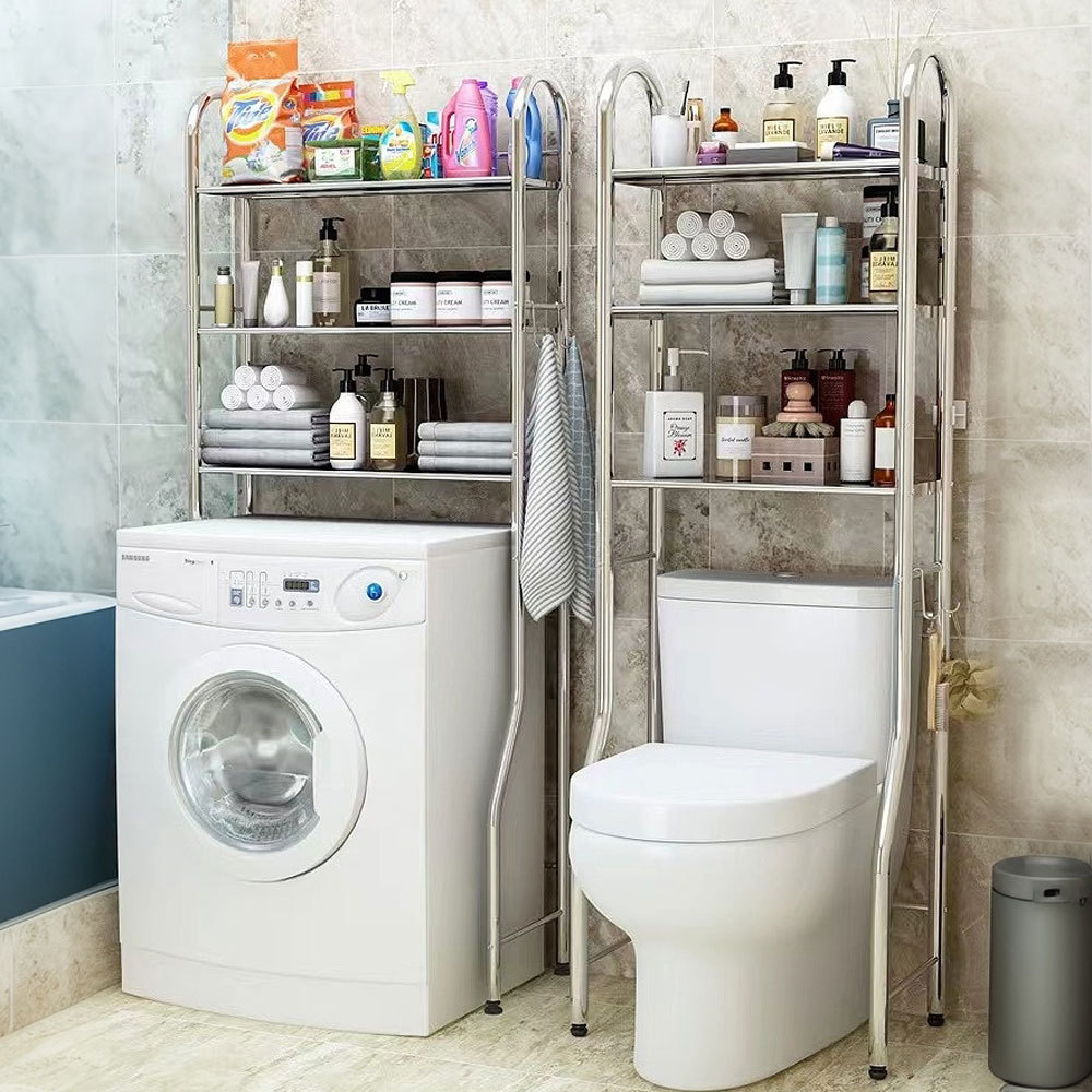 Estante de inodoro sin perforación, inodoro, inodoro, lavadora, estante de almacenamiento para lavabo, estante para baño, estante para baño