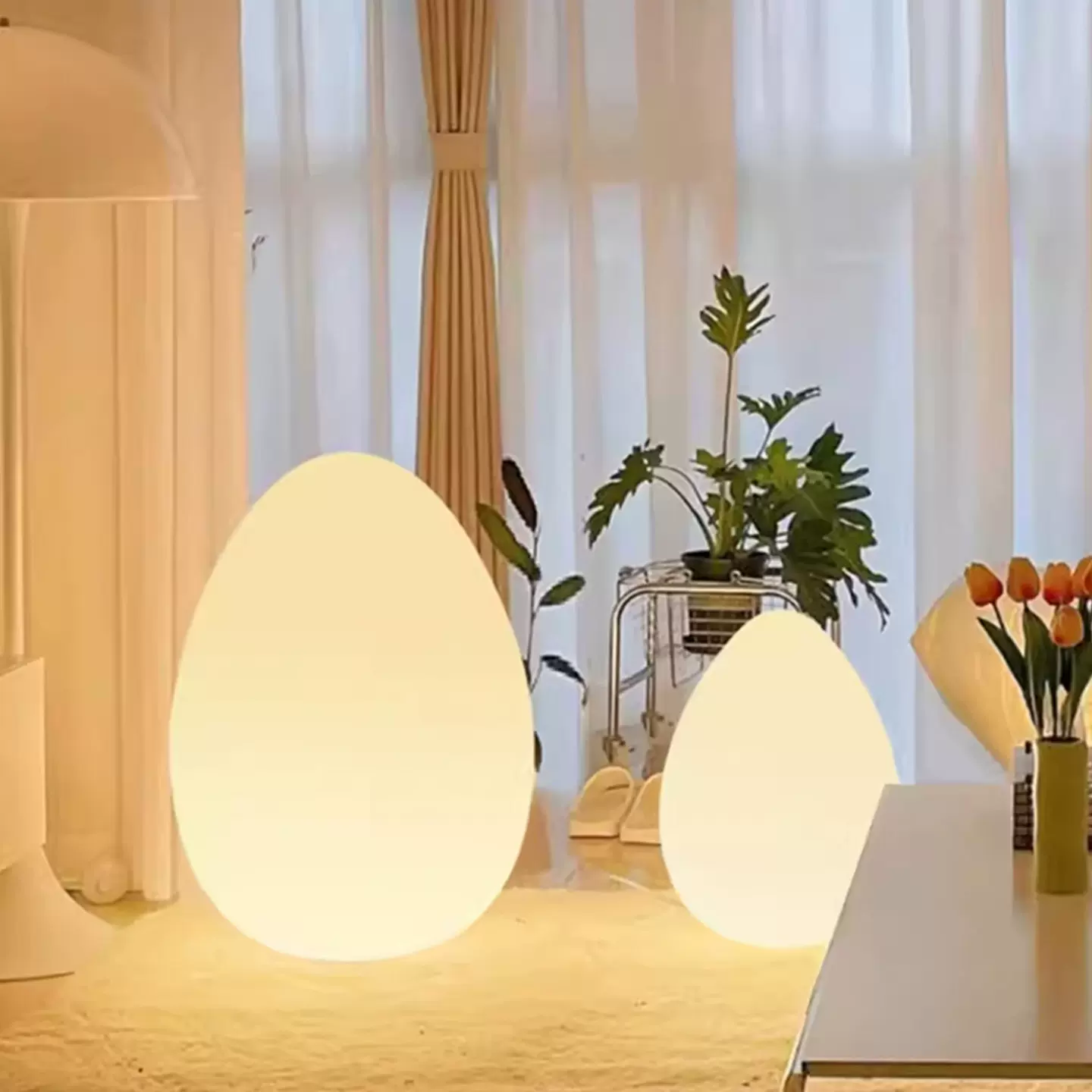 蛋形台灯沙发落地灯卧室床头北欧客厅轻奢高级氛围感ins风智能灯