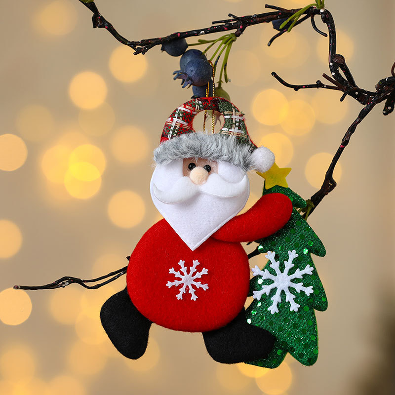 Decoraciones de Navidad anciano muñeco de nieve ciervo regalos de Navidad pequeño colgante muñeca de peluche colgante de árbol de Navidad suministros