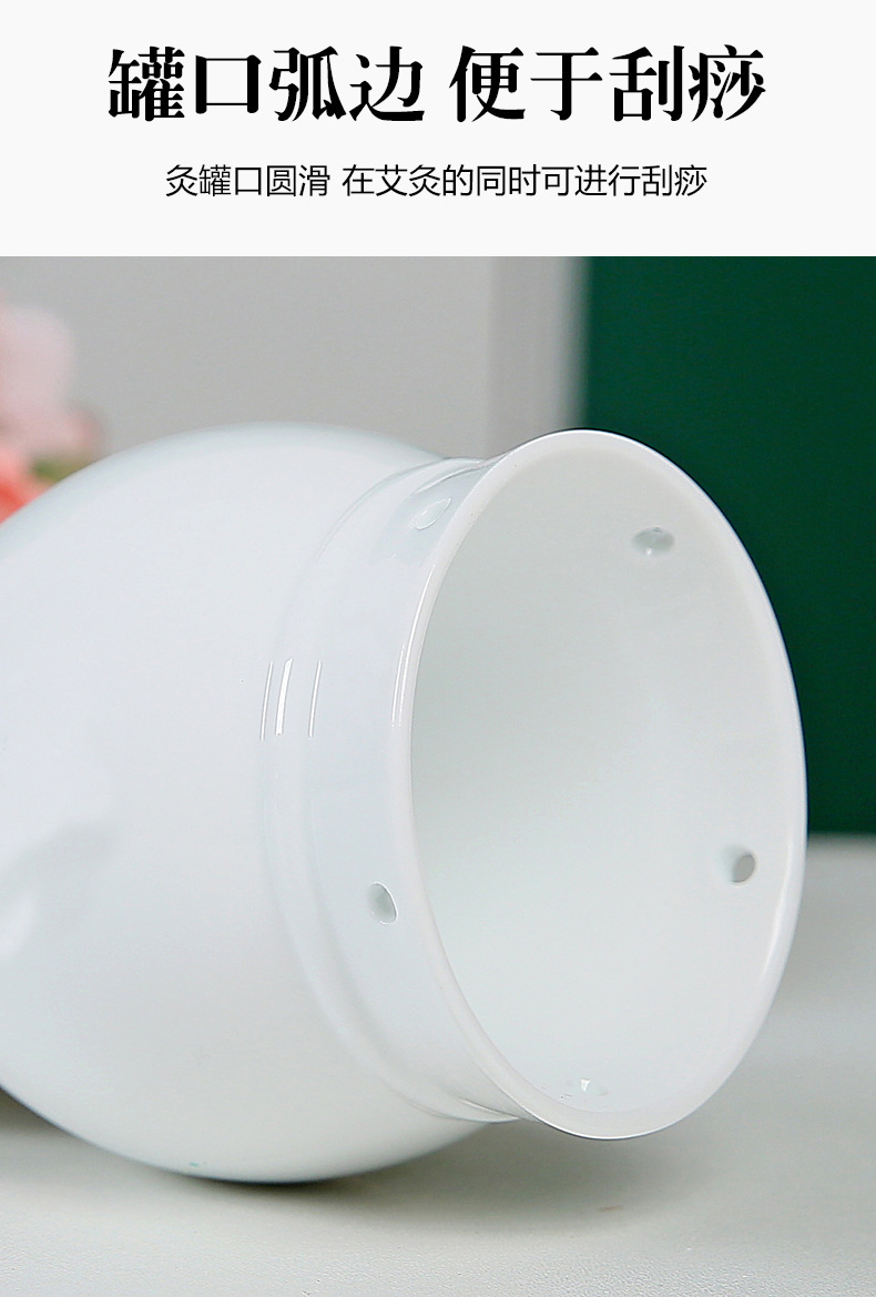 Ceramic Moxibustion Jar Double Layer Heat Insulated Moxa Cup for Home and Spa Use 11.5cm key features