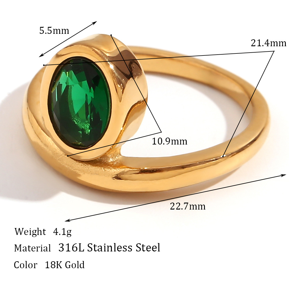 Title 1, Anello Minimalista in Acciaio Inox 18K per Donn...