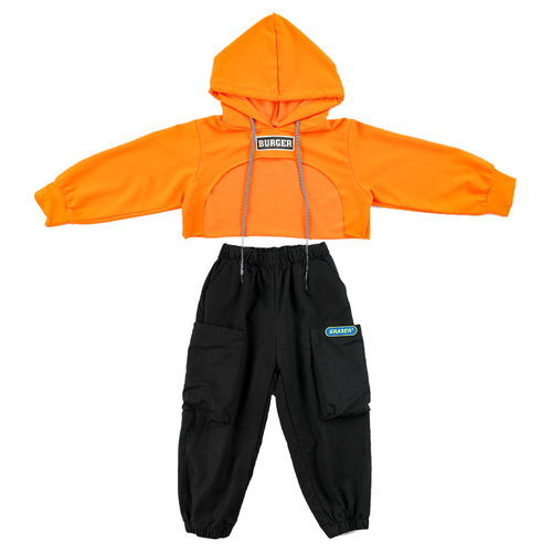 Girls' Jazz Dance Performance Costume - New Style Long Sleeve Belly-Baring Hip-Hop Jazz Street Dance Show Performance Trendy Costume Dance Practice
