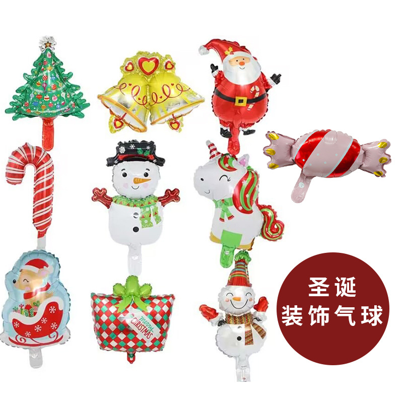 Christmas Peace Night decoration and arrangement cartoon small Christmas tree Christmas snowman aluminum foil balloons mini balloons