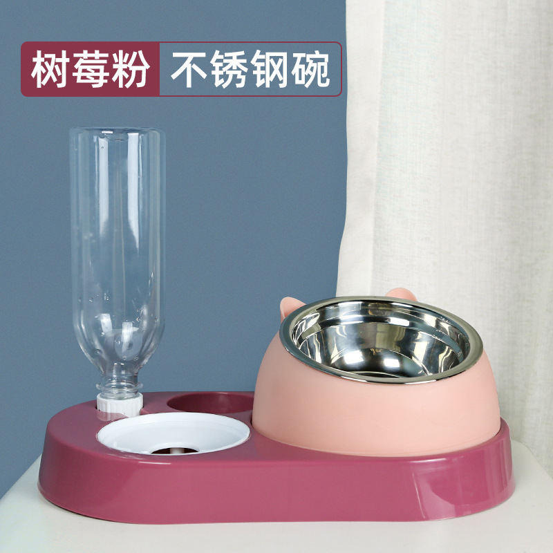 Cuenco de gato tazón de comida de cerámica protección columna cervical automático agua potable oblicua tazón de comida para gatos tazón de arroz gatito agua potable antigolpes