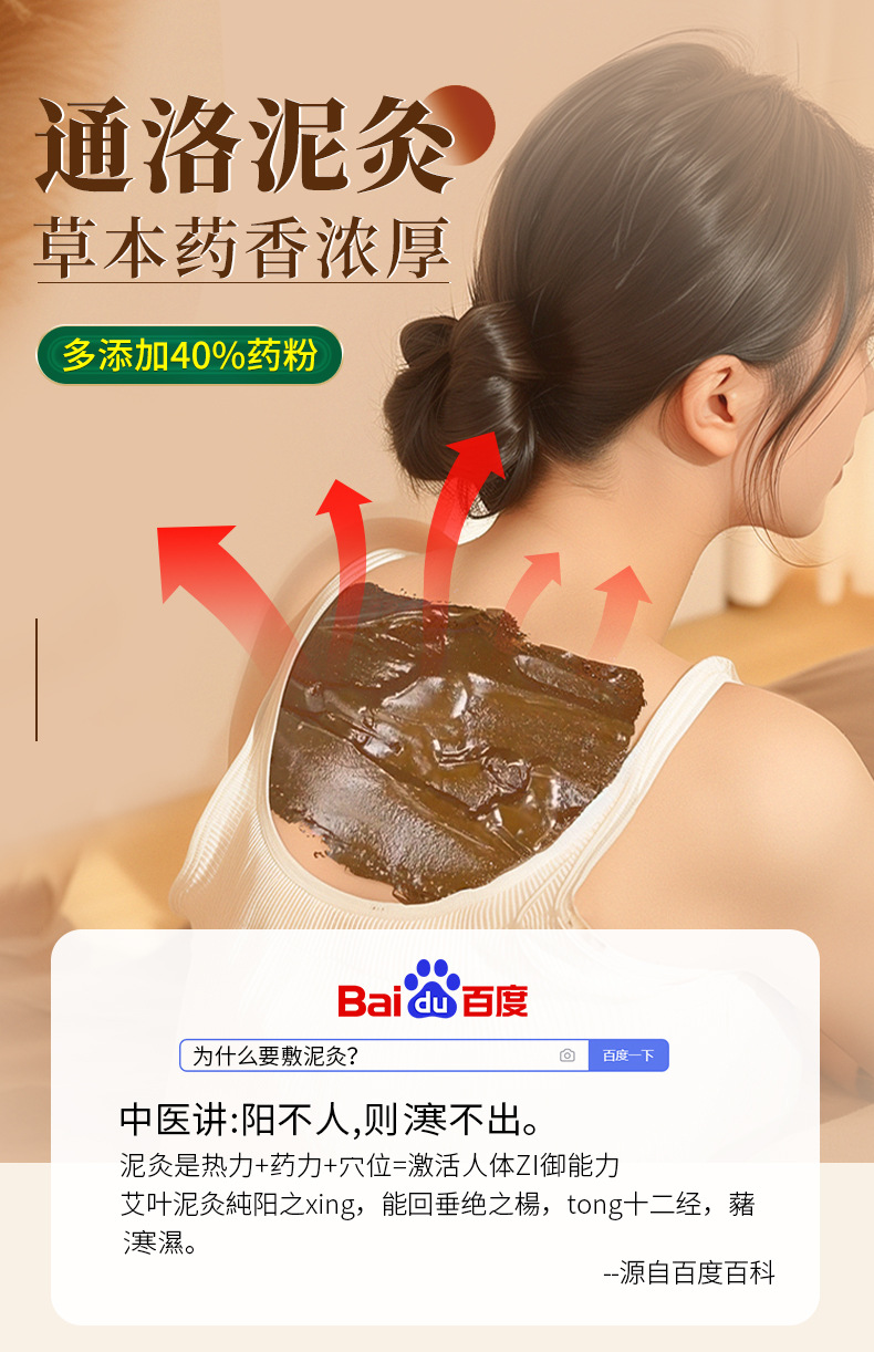 Herbal Mud Paste Shi Han Ni Jiu Gao 500g Warming Body and Back Topical Compress No Preheating Spa Use key features