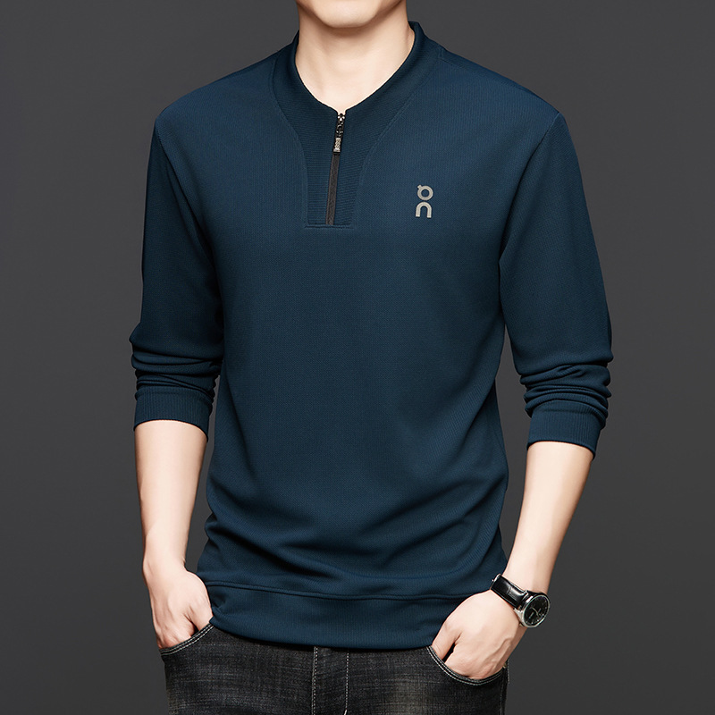 Cross-Border 26 Spring and Autumn Half-Zip Business Casual Men's Sweatshirt Jacket Trendy Brand High-End Versatile Long-Sleeve Polo Shirt