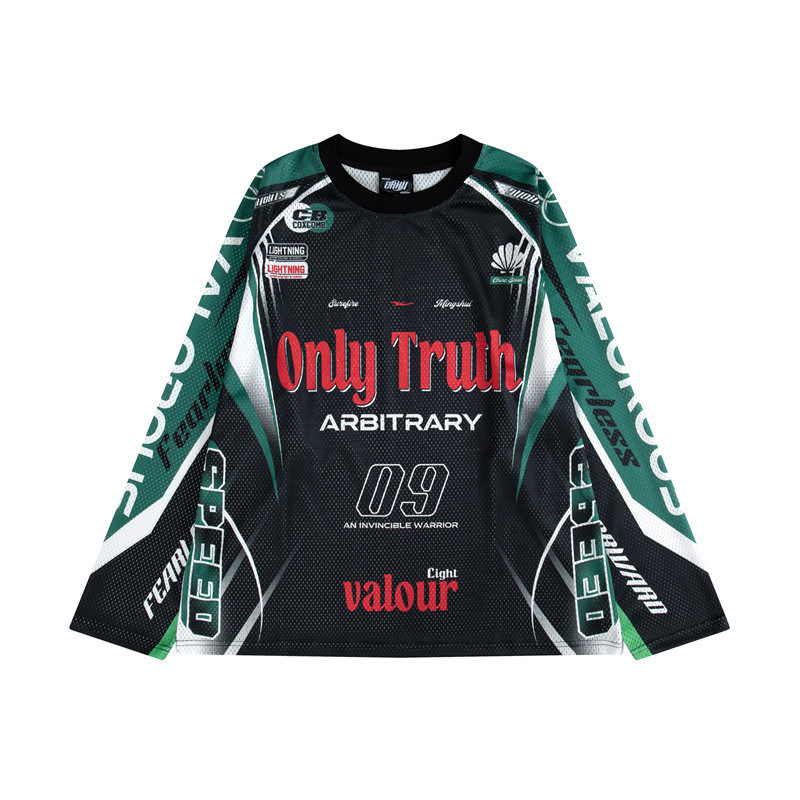 American-style Tide Brand Tide Clothing Hip Dance Men and Women hiphop Cool Handsome 09 Long Sleeve T-Shirt High Street Loose Casual Sports Top