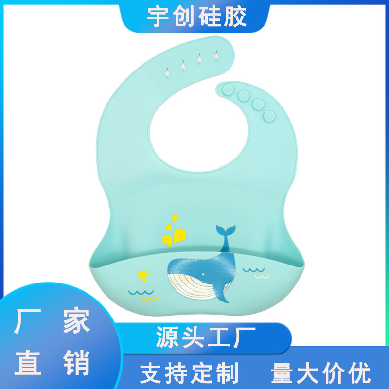 Children's silicone three dimensional waterproof eating bib for food