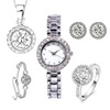 Fashionable trend watch, set, bracelet, gift box, necklace, ring, earrings