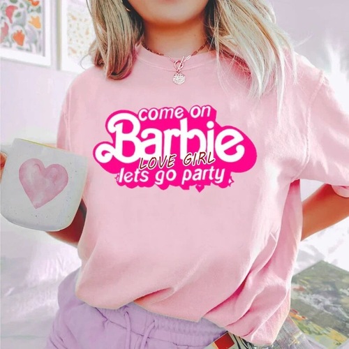 Hot Selling Barbie Print Short Sleeve T-Shirt Fashion Women's Top eBay