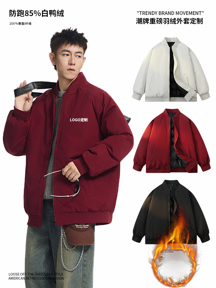 Chaqueta de bolsillo de plumón de alta gama, chaqueta de piloto estadounidense a prueba de viento, chaqueta de herramientas para hombres, otoño y invierno personalizados image 1