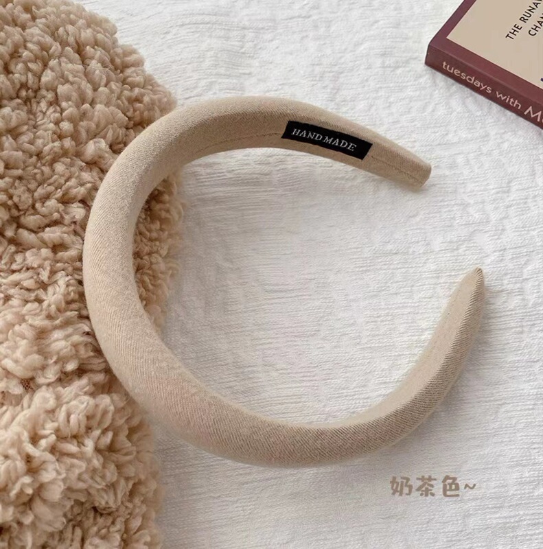 メイラードヘアフープ、女性用、高級感のあるヘッドバンド、万能ヘアプレスヘッドバンド、韓国風レトロ秋冬スポンジヘアバンドル|undefined