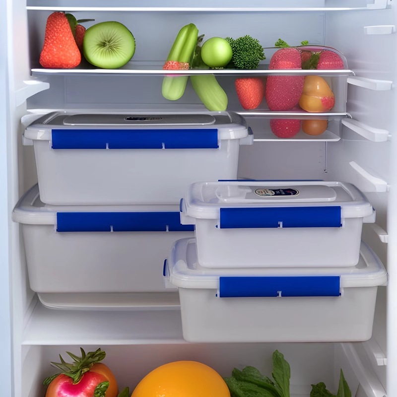 Rectangular plastic cream white cooled storage box