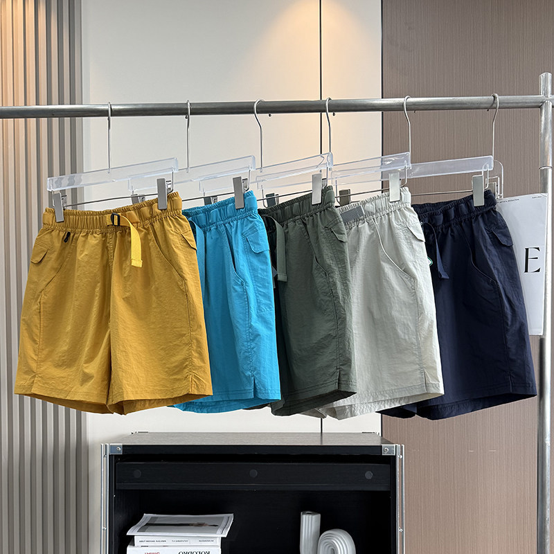 Unisex versatile elastic waist large pocket sports shorts, summer lightweight quick-dry fabric casual shorts Unisex versatile elastic waist large pocket sports shorts, summer lightweight quick-dry fabric casual shorts