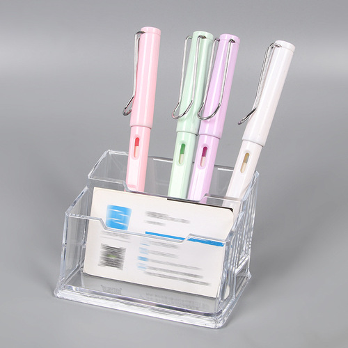 Office supplies plastic business card box transparent acrylic creative desktop storage card box business card holder stationery wholesale