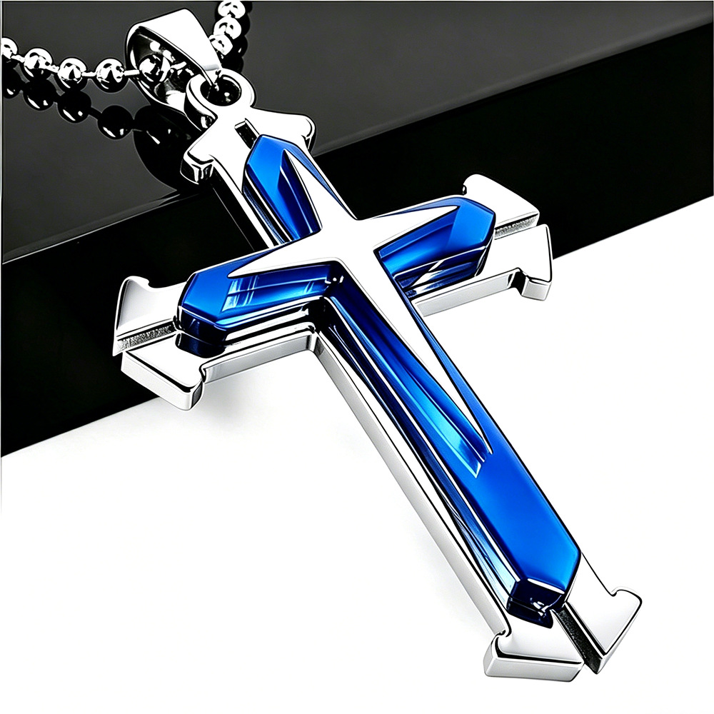 Collar con Cruz de Múltiples Diamantes 2026, Joyería de Moda, Estilo Coreano, Colgante para Hombre, Accesorios Modernos para Hombre, Éxito de Ventas en Taobao, Venta al por Mayor image 8
