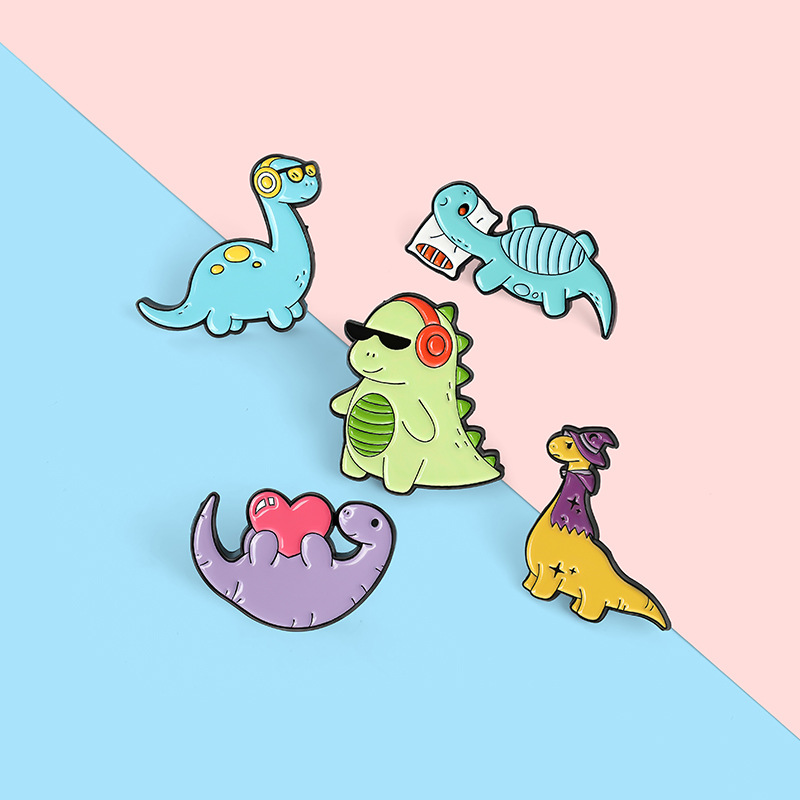 Cartoon Style Cute Dinosaur Alloy Stoving Varnish Women's Brooches display picture 7