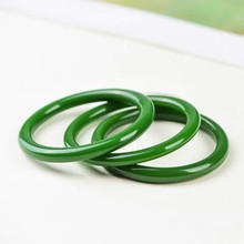 外蒙料手镯碧玉圆条和田碧玉镯时尚女款手镯直播货源和田碧玉手镯