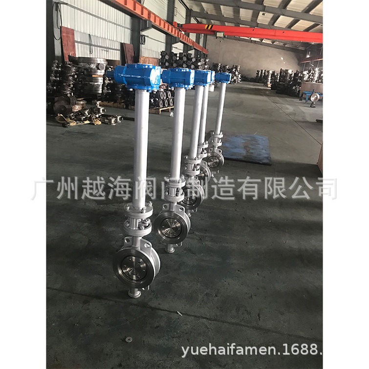 手动蜗轮不锈钢对夹法兰硬密封加长杆蝶阀D373W-16P 法兰蝶阀