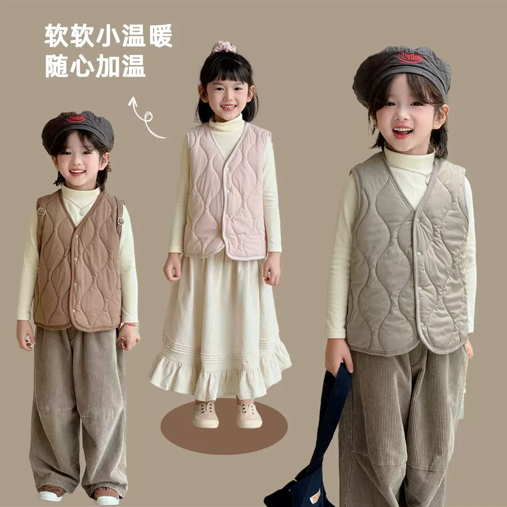 新款秋冬儿童马甲宝宝保暖背心a类男童女童打底婴儿开扣坎肩棉