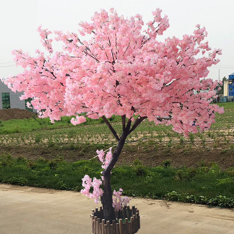 Artificial cherry blossom tree, peach tree, wishing tree indoor decoration large fake peach tree shopping mall hotel wedding decoration landscape