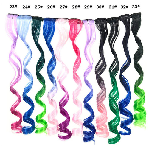 Wholesale New High-Temperature Silk Human Hair Wigs for Women One-Piece Highlighted Wavy Hair Weft Hairpiece Single Clip Ombre Color Hair Clip