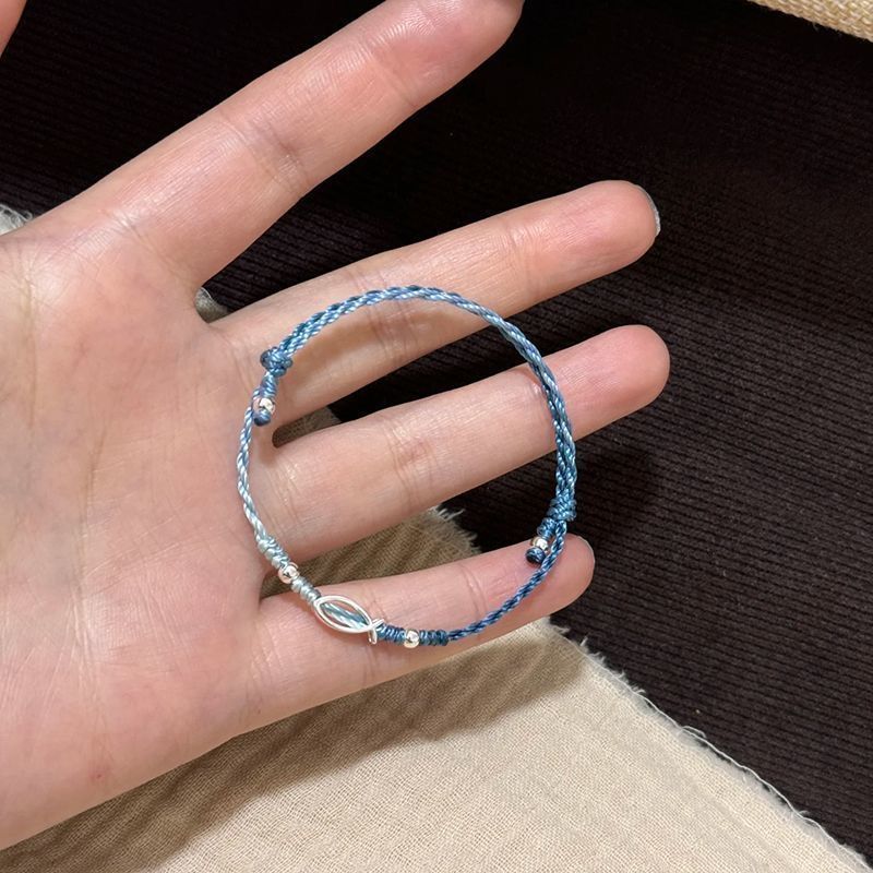 深海小鱼手工编织渐变手链手绳好运小众设计简约饰品闺蜜情侣礼物|undefined
