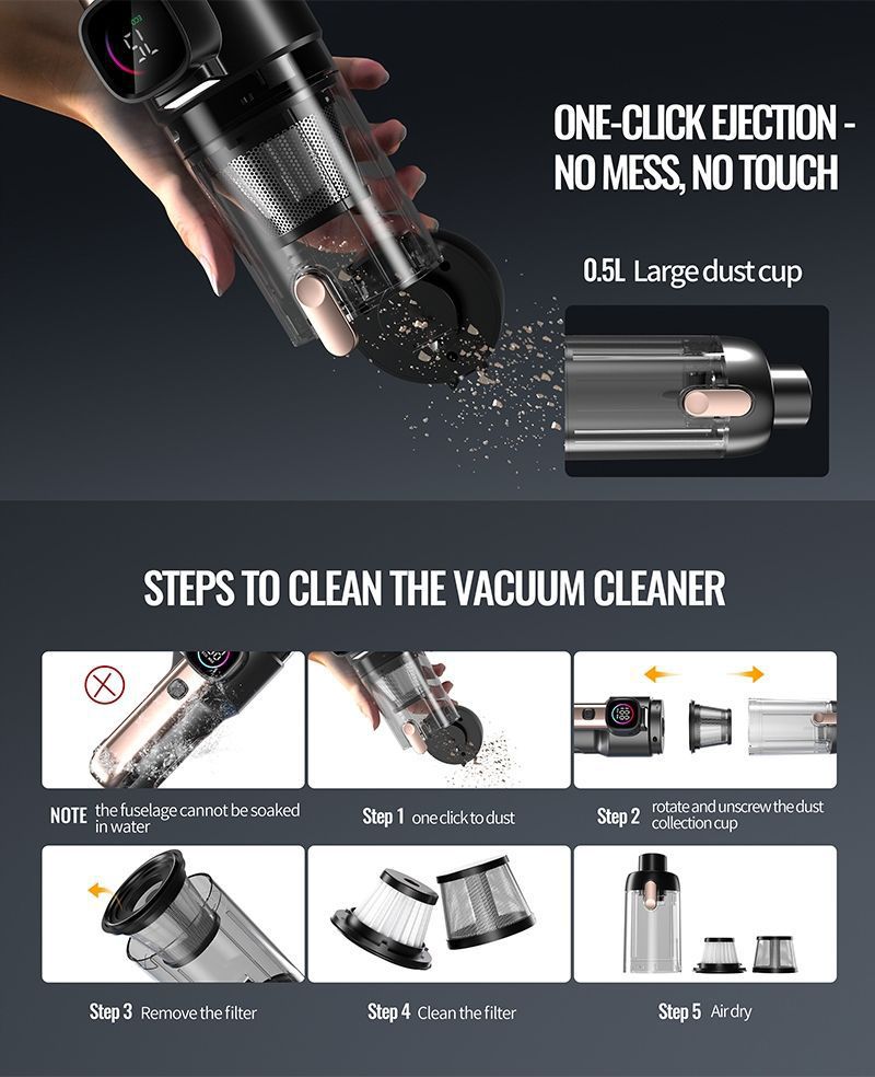 Amazon Cordless Car Vacuum Cleaner with High Suction Power 17000Pa, High Power, Convenient Handheld Car Vacuum Cleaner