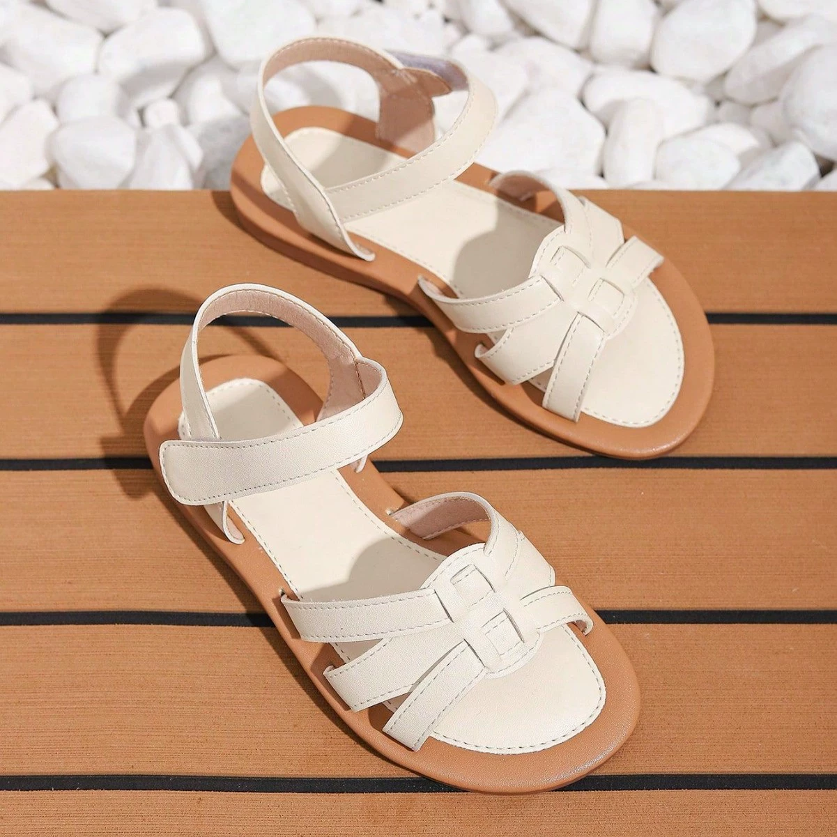 Трансграничная внешняя торговля ретро иностранные липучки повседневные простые плоские сандалии повседневные дикие туфли на пляже