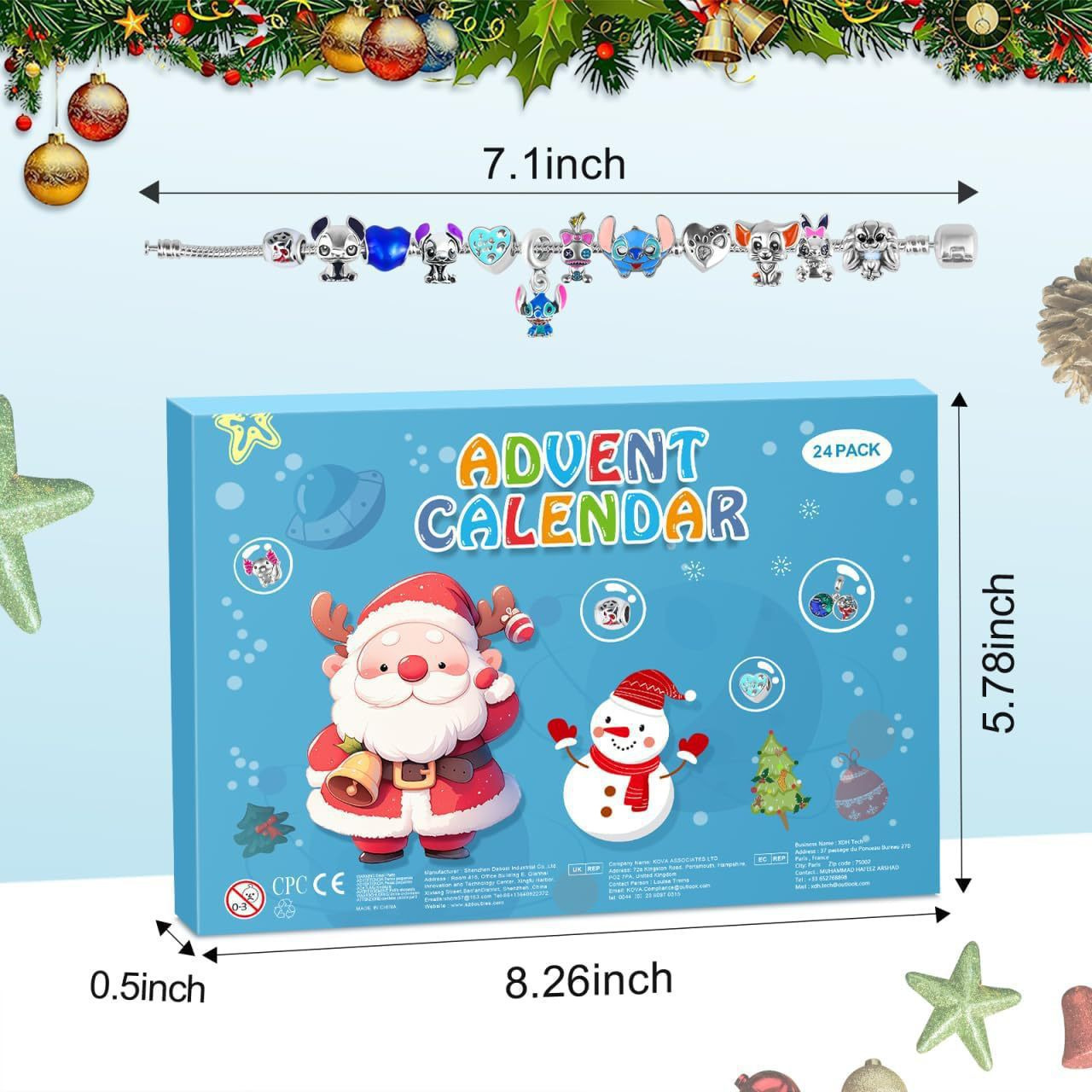 Caja Ciega de Calendario de Adviento de Metal para Navidad