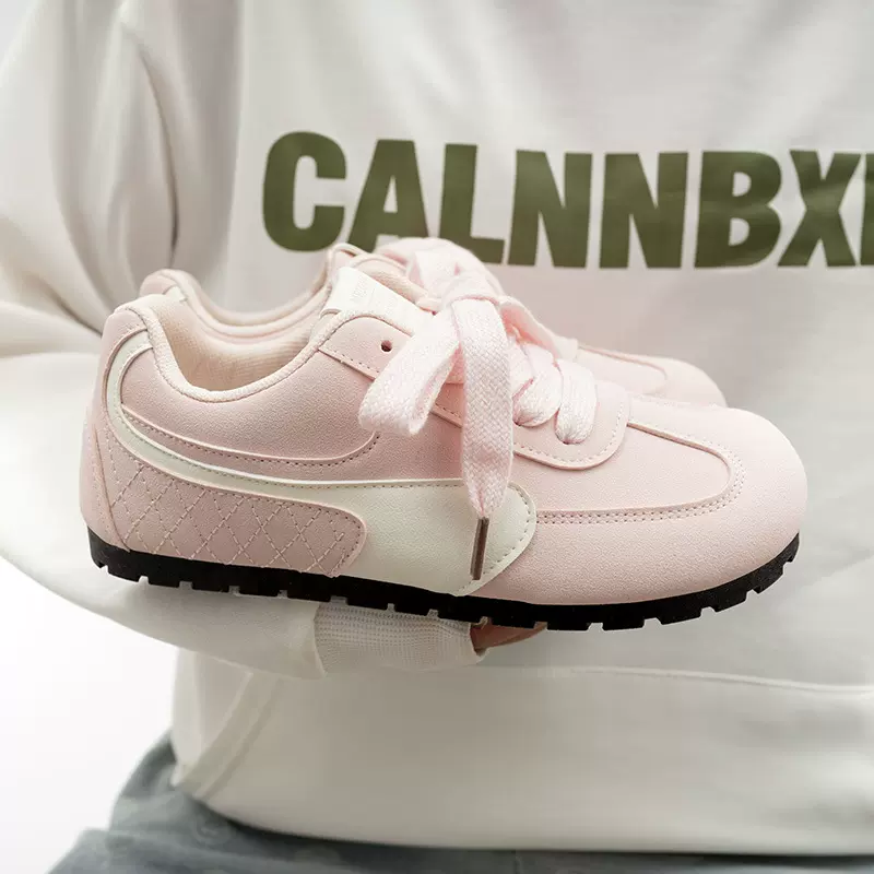 蓓尔透气德训鞋女时尚百搭休闲小白鞋2025夏季新款软底轻便单鞋